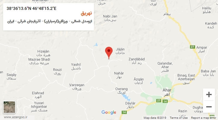 روستای نهریق بر روی نقشه