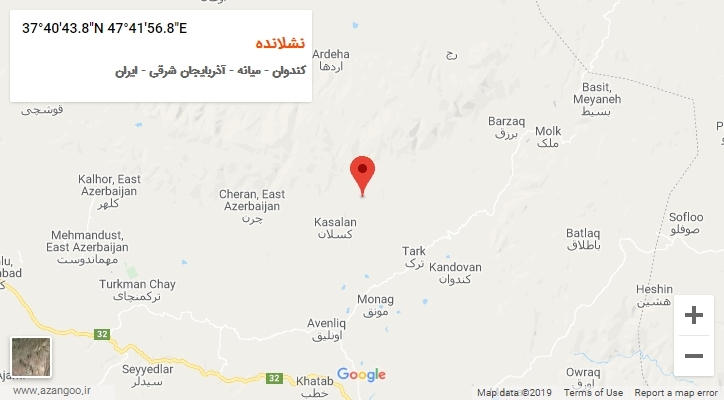 روستای نشلانده بر روی نقشه