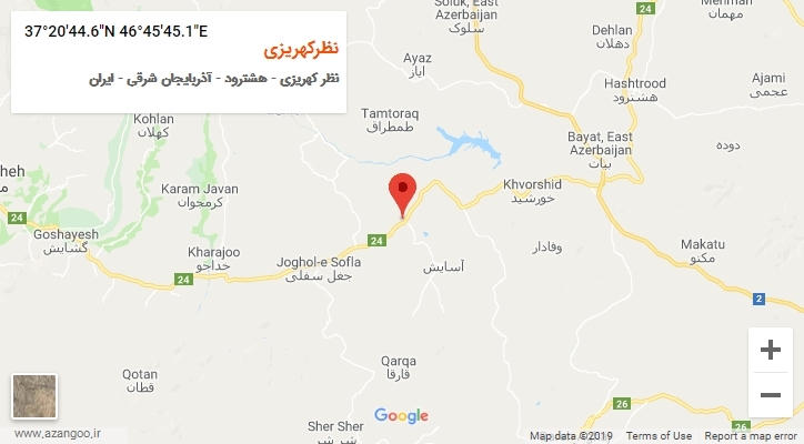 روستای نظرکهریزی بر روی نقشه