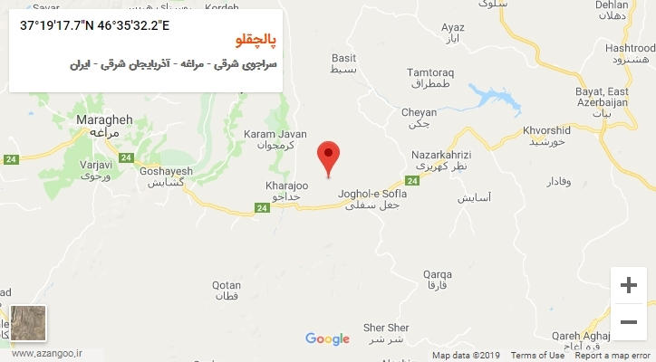 روستای پالچقلو بر روی نقشه