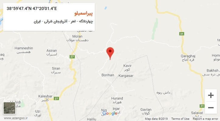 روستای پیراسمیلو بر روی نقشه