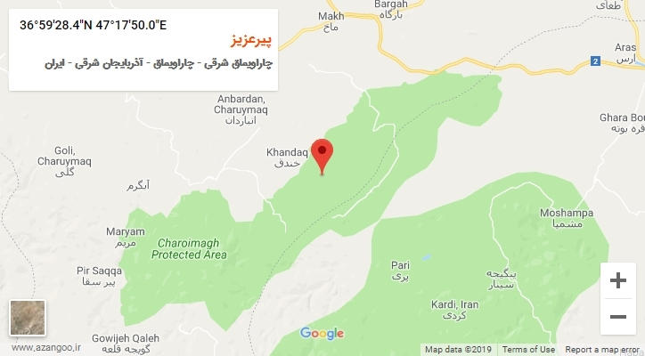 روستای پیرعزیز بر روی نقشه