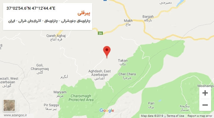 روستای پیرقلی بر روی نقشه