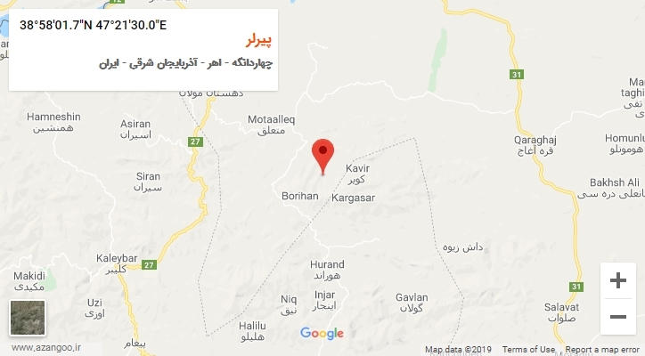 روستای پیرلر بر روی نقشه