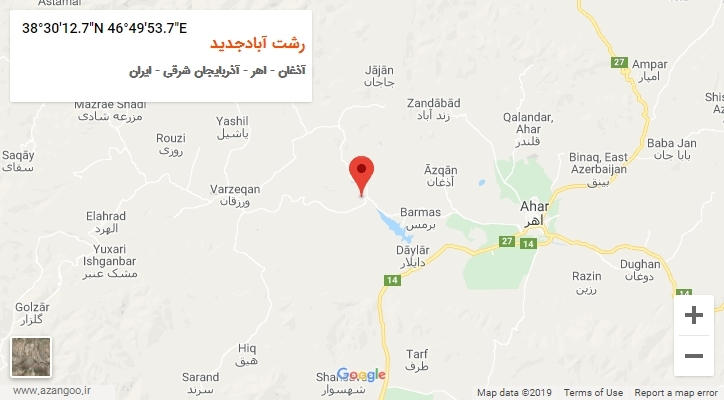 روستای رشت آبادجدید بر روی نقشه
