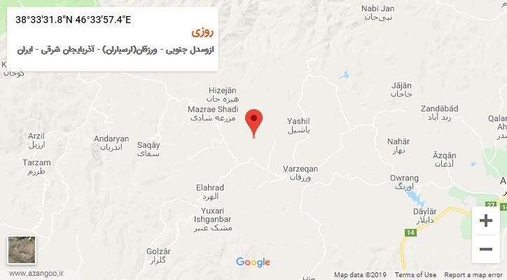روستای روزی بر روی نقشه