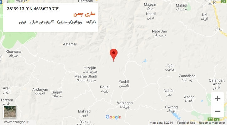 روستای ساری چمن بر روی نقشه