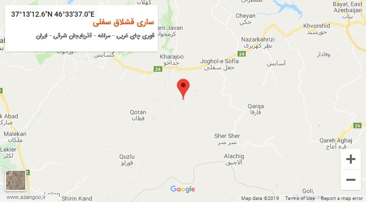 روستای ساری قشلاق سفلی بر روی نقشه