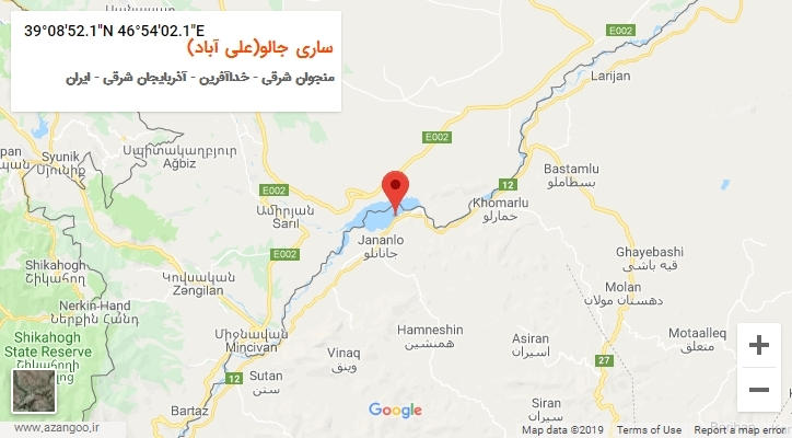 روستای ساری جالو(علی آباد) بر روی نقشه