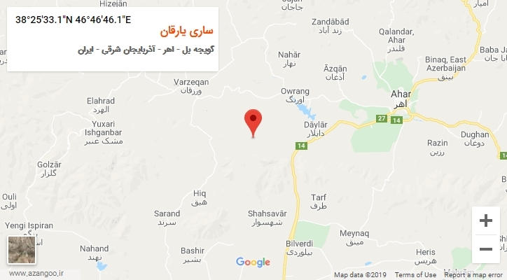 روستای ساری یارقان بر روی نقشه