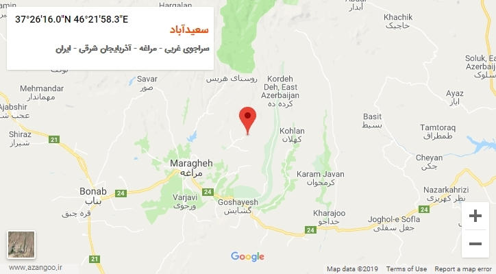 روستای سعیدآباد بر روی نقشه