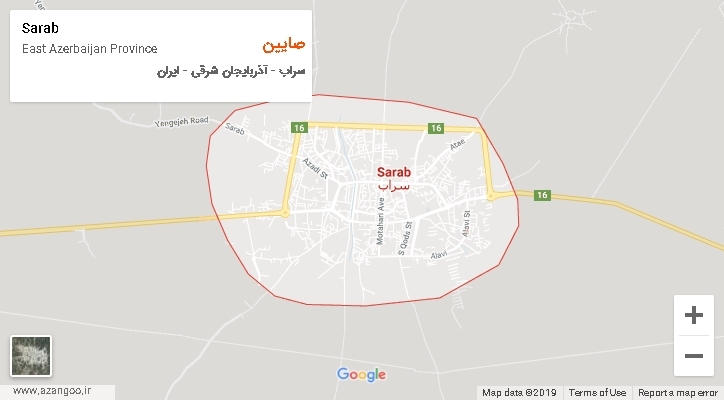 دهستان صایین بر روی نقشه