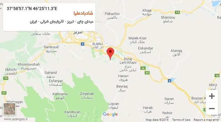 روستای شادبادعلیا بر روی نقشه