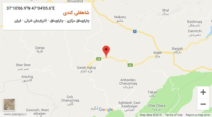 روستای شاهقلی کندی بر روی نقشه