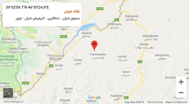 روستای شاه حیدر بر روی نقشه