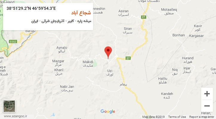روستای شجاع آباد بر روی نقشه