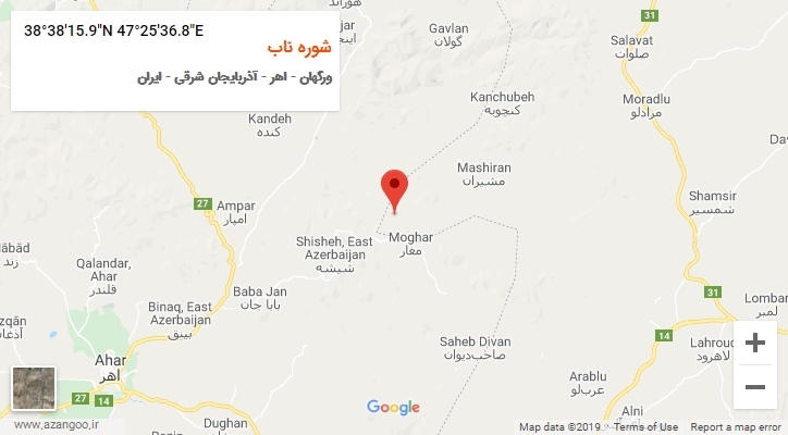 روستای شوره ناب بر روی نقشه