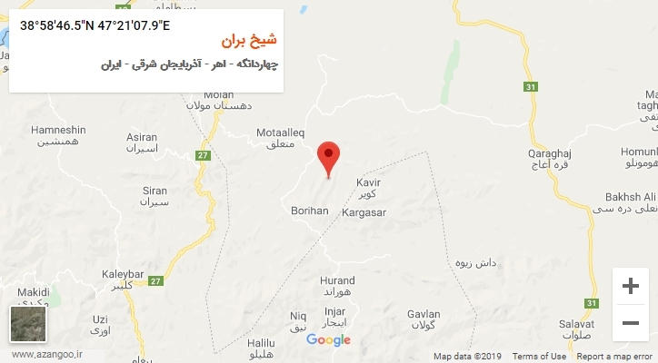 روستای شیخ بران بر روی نقشه