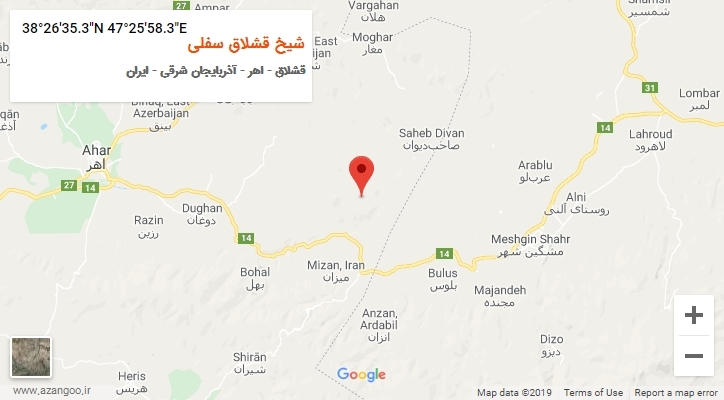 روستای شیخ قشلاق سفلی بر روی نقشه