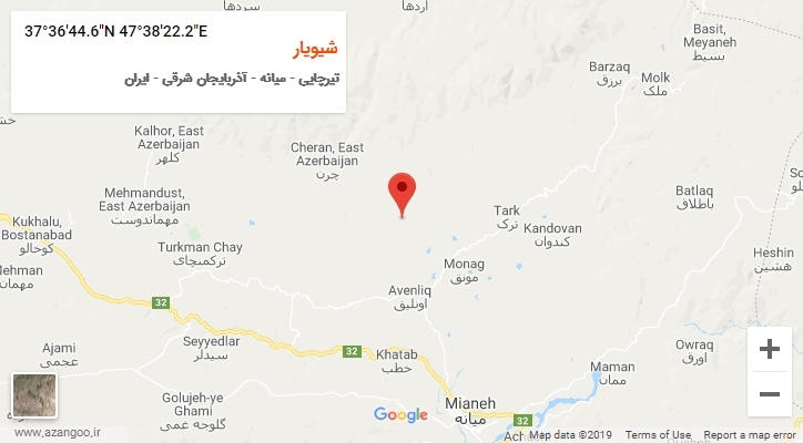 روستای شیویار بر روی نقشه