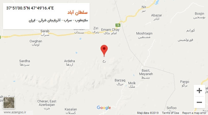 روستای سلطان آباد بر روی نقشه