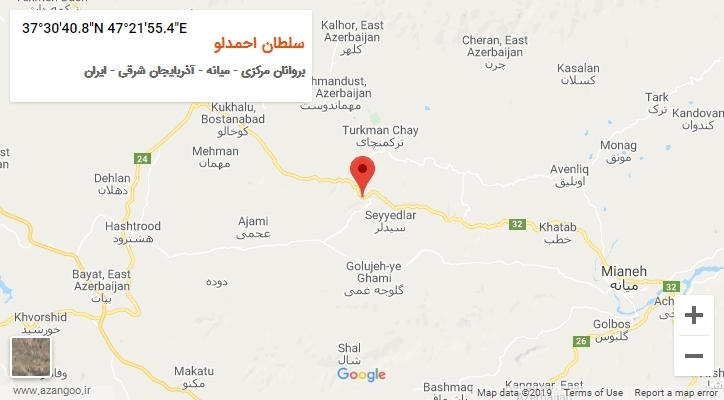 روستای سلطان احمدلو بر روی نقشه