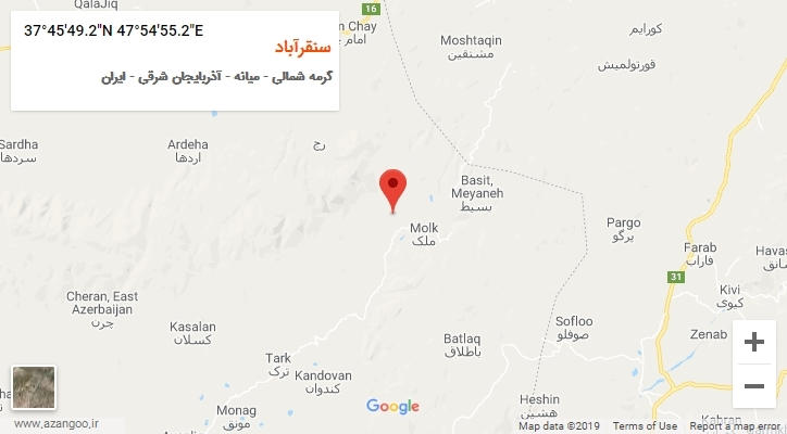 روستای سنقرآباد بر روی نقشه