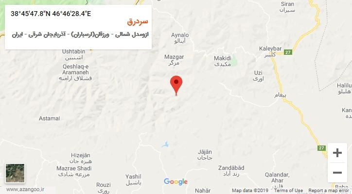 روستای سردرق بر روی نقشه