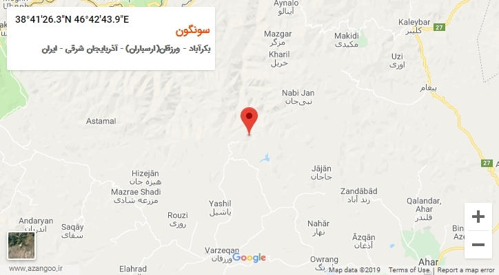 روستای سونگون بر روی نقشه