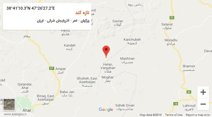 روستای تازه کند بر روی نقشه