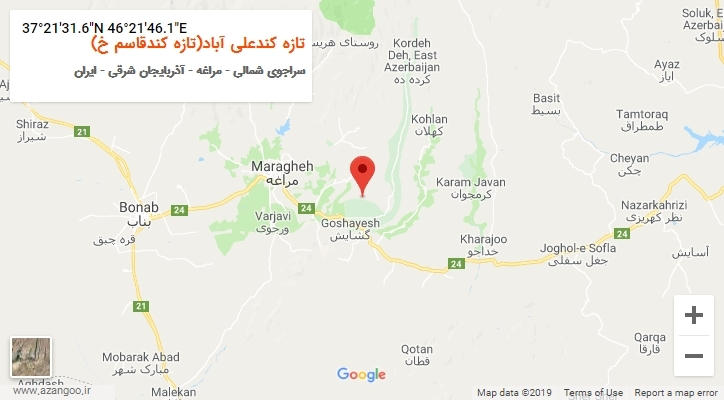 روستای تازه کندعلی آباد(تازه کندقاسم خ) بر روی نقشه