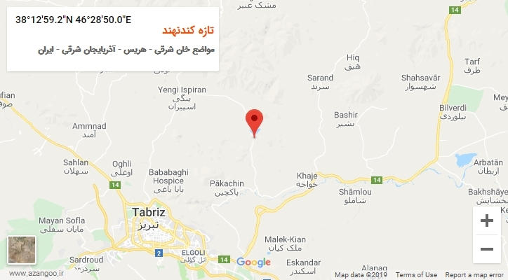 روستای تازه کندنهند بر روی نقشه