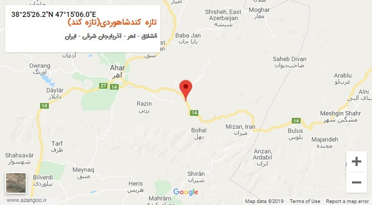 روستای تازه کندشاهوردی(تازه کند) بر روی نقشه