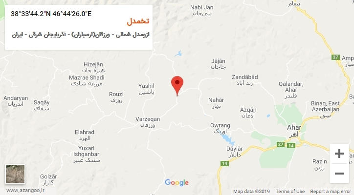 روستای تخمدل بر روی نقشه