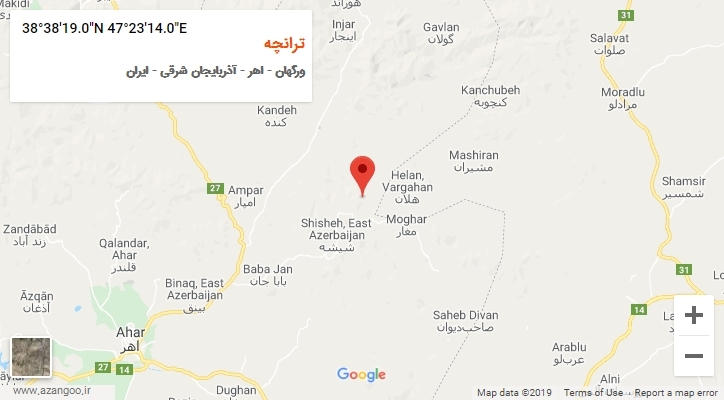 روستای ترانچه بر روی نقشه