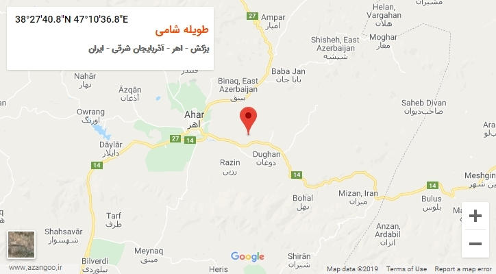 روستای طویله شامی بر روی نقشه