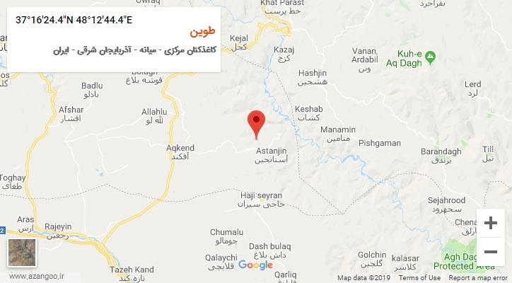 روستای طوین بر روی نقشه