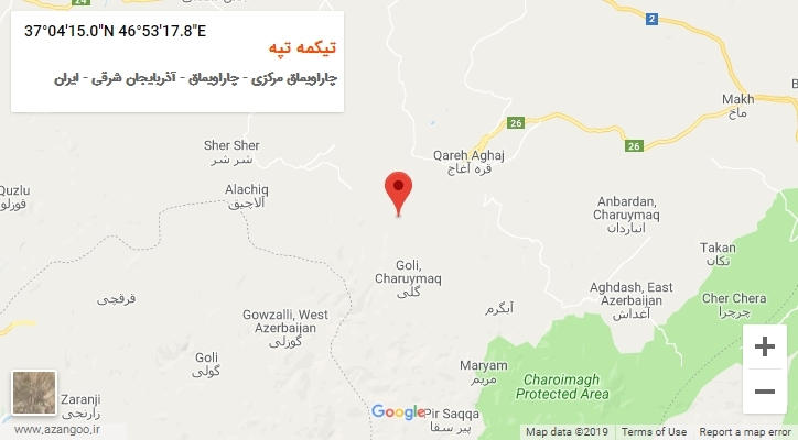 روستای تیکمه تپه بر روی نقشه