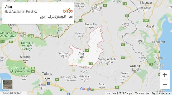 دهستان ورگهان بر روی نقشه