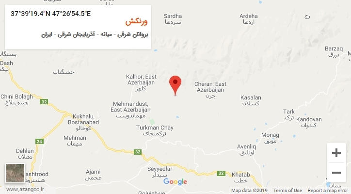 روستای ورنکش بر روی نقشه