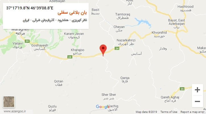 روستای یان بلاغی سفلی بر روی نقشه