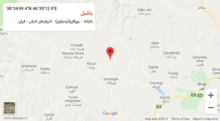 روستای یاشیل بر روی نقشه