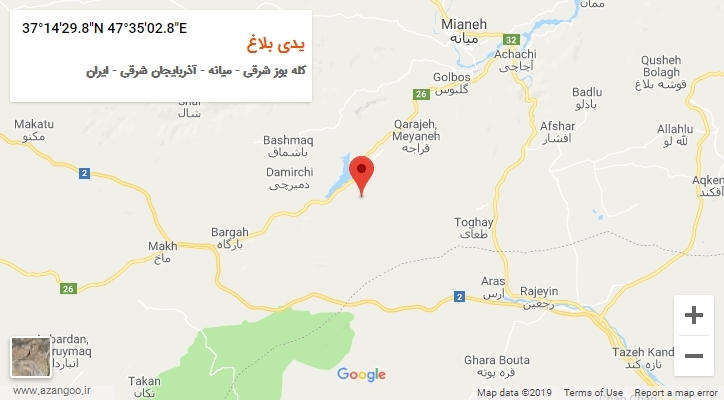 روستای یدی بلاغ بر روی نقشه