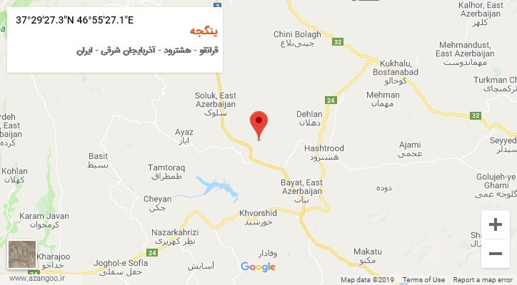 روستای ینگجه بر روی نقشه