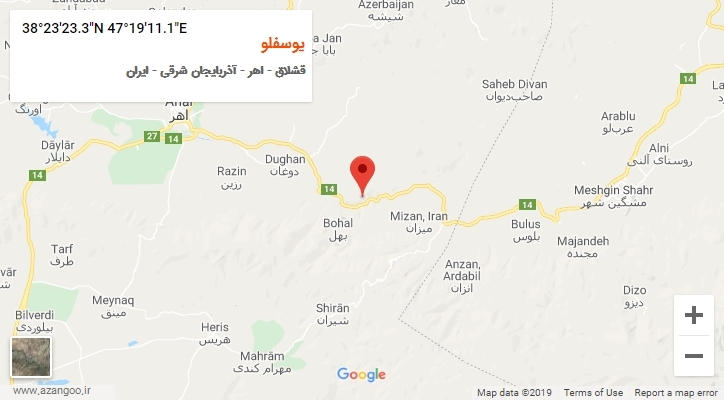 روستای یوسفلو بر روی نقشه