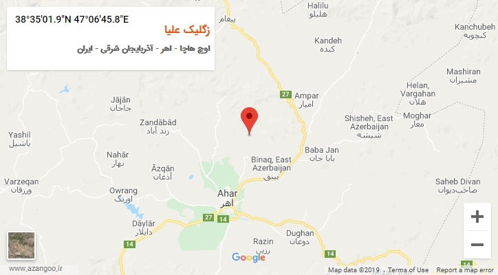 روستای زگلیک علیا بر روی نقشه