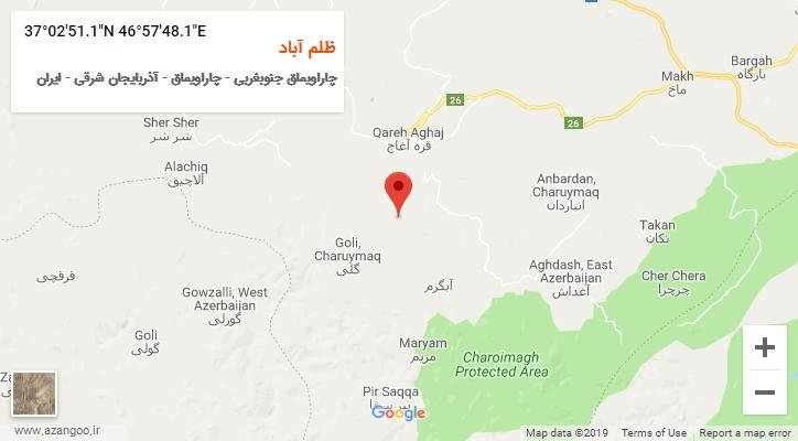 روستای ظلم آباد بر روی نقشه