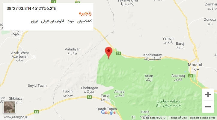 روستای زنجیره بر روی نقشه