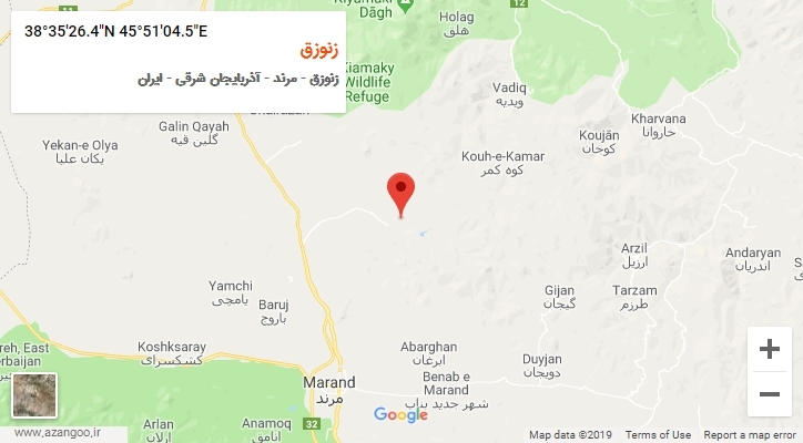 روستای زنوزق بر روی نقشه