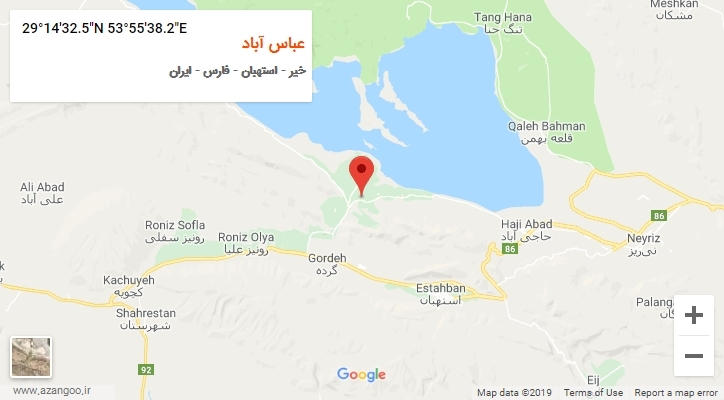 روستای عباس آباد بر روی نقشه
